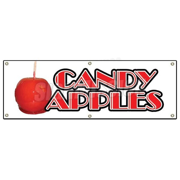 CANDY APPLES BANNER SIGN caramel apple cart signs taffy homemade candy fresh